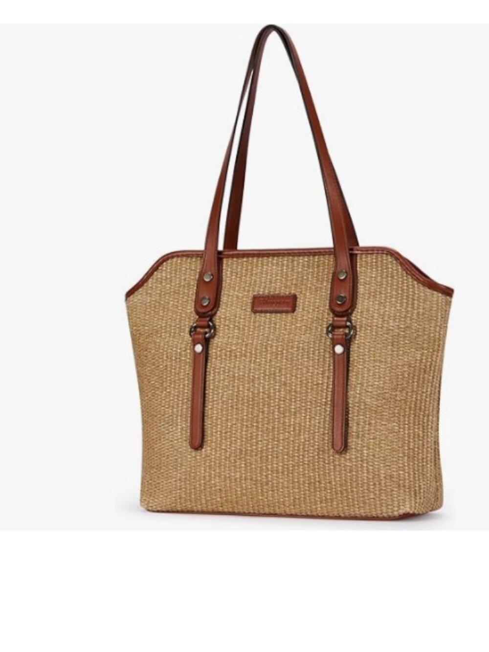 Tote Bag for Women,Large Capacity Straw&Vegan Leather Tote Purses for Women